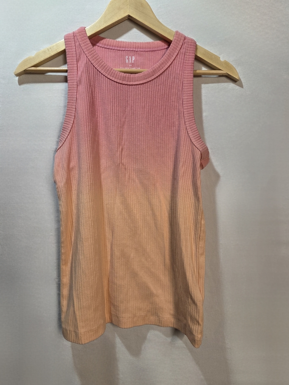 Gap Pink To Orange Ombre Ribbed Tank Size Small Racerback Boho Casual